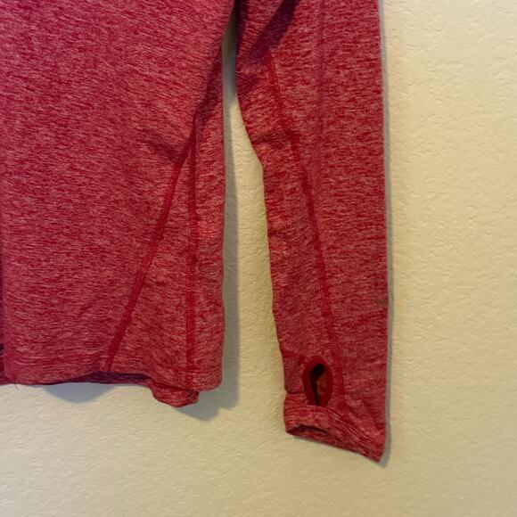 Nike Dri Fit Running Shirt Women's Medium Heather Red Full Sleeve 1/4 Zip LS - Picture 4 of 7
